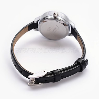 Alloy Cowhide Leather Waterproof Japanese PC Movement Mechanical Wristwatches(WACH-F007-05B)-4