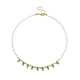 Acrylic Leaf Charm Necklace with Imitation Pearl Beaded for Women(NJEW-JN04138)-1