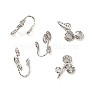 316 Surgical Stainless Steel Clip on Nose Rings, Nose Cuff Non Piercing Jewelry, Stainless Steel Color, 19x10.5x8mm(STAS-P336-09F-P)
