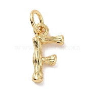 Brass Pendants, with Jump Ring, Golden, Letter Charm, Letter F, 12x6x2mm, Hole: 3mm(KK-K165-04F)