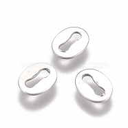 304 Stainless Steel Slice Chain Tabs, Chain Extender Connectors, Oval, Stainless Steel Color, 5x4x0.5mm, Hole: 1x3.5mm(STAS-L234-166A)