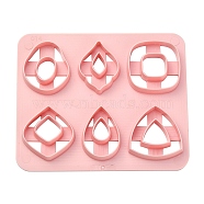ABS Cookie Cutters, Triangle/Square/Teardrop, Pink, 120x100mm(BAKE-YW0001-008)