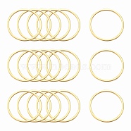 Ion Plating(IP) 304 Stainless Steel Linking Ring, Nickel Free, Round Ring, Golden, 30x0.8mm(STAS-S079-13-B06-NF)