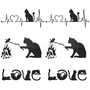 6Pcs 3 Style Waterproof 3D PVC Wall Stickers, with Adhesive Tape, for Cars Motorbikes Luggages Skateboard Decor, Cat with Word LOVE & HeartBeat, Mixed Color, 5.4~11.5x15.3~20.8x0.01~0.02cm, 2pcs/style(DIY-FH0003-61)