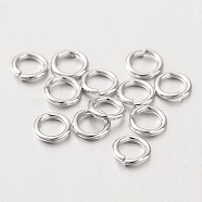 925 Sterling Silver Open Jump Rings, Round Rings, Platinum, 5x0.8mm, about 1298pcs/100g(H135-5mm-P)