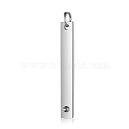 201 Stainless Steel Pendant Rhinestone Settings, For Pointed Back Rhinestone, Rectangle, Stainless Steel Color, Fit for 1.5mm Rhinestone, 32x3.7x1.5mm, Hole: 3mm(STAS-S105-T607D-1-3.7)