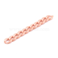 Handmade Opaque Acrylic Curb Chains, Twisted Link Chain, Dark Salmon, 23x16.5x4mm, about 39.37 inch(1m)/strand(AJEW-JB00925-03)