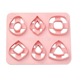 ABS Cookie Cutters, Triangle/Square/Teardrop, Pink, 100x120mm(BAKE-YW0001-008)
