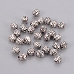 Tibetan Style Spacer Beads, Lead Free and Cadmium Free, Antique Silver, 5.5mm, Hole: 1mm(LF0414Y)