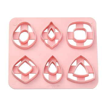 ABS Cookie Cutters, Triangle/Square/Teardrop, Pink, 100x120mm