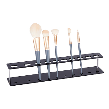 10 Grids Acrylic Display Stand Storage, for Toothbrush Makeup Brushes Holder, Black, 33.4x5.4x5.6cm