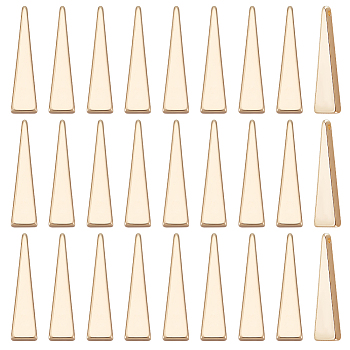 30Pcs Brass Pendants, Nickel Free, Triangle, Real 18K Gold Plated, 22x5x2.5mm, Hole: 1mm
