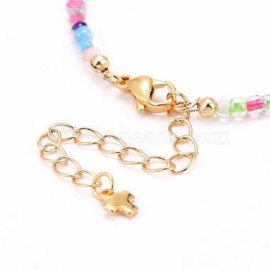 Croix avec des bracelets de perles de mauvais œil(BJEW-JB06289-01)-3