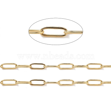 316L Surgical Stainless Steel Flat Paperclip Chains(CHS-G024-01G)-3