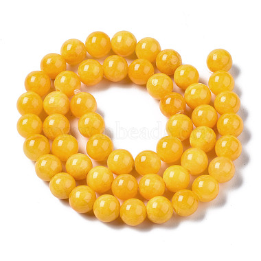Natural Dyed Yellow Jade Gemstone Bead Strands(G-R271-8mm-Y07)-2