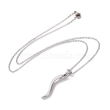 304 Stainless Steel Pepper Shape Pendant Necklace for Women(STAS-E154-19P)-2