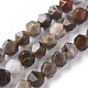 Chapelets de perles en bois pétrifié naturel(G-F668-02-8mm)-1
