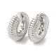 Rack Plating Brass Textured Round Cuff Earrings(EJEW-R150-02P)-1