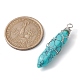 Synthetic Turquoise Copper Wire Wrapped Faceted Pendants(PALLOY-JF02474-01)-2