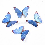 Acrylic Pendants, 3D Printed, Butterfly, Sky Blue, 31x23x1mm, Hole: 1.2mm(KY-I007-44)