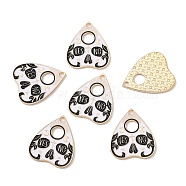 Alloy Pendants, with Enamel, Heart with Word Yes & No Planchette Charms, Skull, 26x22x1.2mm, Hole: 2mm(ENAM-N056-218D)