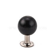 ABS Plastic Imitation Pearl Rivet Studs, with Iron Findings, Black, 6mm, Finding: 4x5mm(KY-L076-A-02)