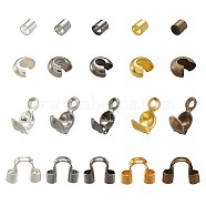 DIY Jewelry Findings Sets, with Brass Crimp Beads and Crimp Beads Covers, Iron Bead Tips Knot Covers, Brass Wire Guardians, Mixed Color(DIY-TA0001-63)