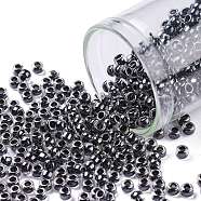 TOHO Round Seed Beads, Japanese Seed Beads, (344) Inside Color Crystal/Black, 8/0, 3mm, Hole: 1mm, about 1110pcs/50g(SEED-XTR08-0344)