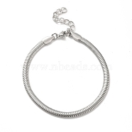 Rack Plating Brass Herringbone Chains Bracelet for Men Women, Cadmium Free & Lead Free, Real Platinum Plated, 7.48 inch(19cm)(BJEW-M227-01P)