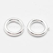 Alloy Round Rings, Soldered Jump Rings, Closed Jump Rings, Silver Color Plated, 18 Gauge, 7x1mm, Hole: 4.5mm, Inner Diameter: 4mm(PALLOY-P119-04S)