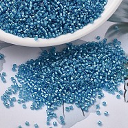 MIYUKI Delica Beads, Cylinder, Japanese Seed Beads, 11/0, (DB1709) Mint Pearl Lined Azure, 1.3x1.6mm, Hole: 0.8mm, about 2000pcs/10g(X-SEED-J020-DB1709)