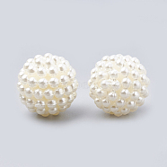 Imitation Pearl Acrylic Beads, Berry Beads, Combined Beads, Round, Beige, 10mm, Hole: 1mm, about 200pcs/bag(OACR-T004-10mm-21)