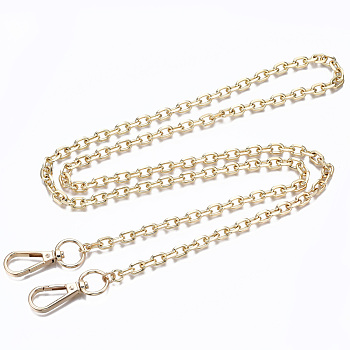 Bag Chains Straps, Iron Cable Link Chains, with Alloy Swivel Clasps, for Bag Replacement Accessories, Light Gold, 110x0.75cm