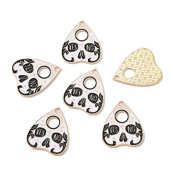 Alloy Pendants, with Enamel, Heart with Word Yes & No Planchette Charms, Skull, 26x22x1.2mm, Hole: 2mm