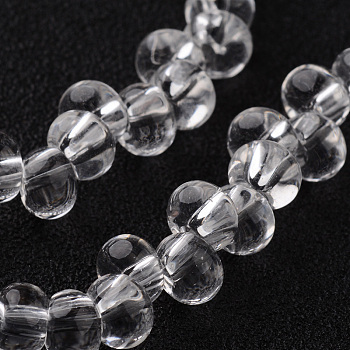 Teardrop Glass Bead Strands, Clear, 6x4mm, Hole: 1.6mm, about 100pcs/strand, 15.3 inch