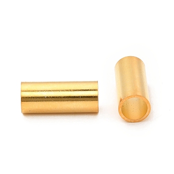 304 Stainless Steel Beads, Large Hole Beads, Column, Real 24K Gold Plated, 12x5mm, Hole: 4mm