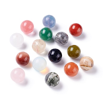 Natural & Synthetic Gemstone Beads, No Hole/Undrilled, for Wire Wrapped Pendant Making, Round, 20mm