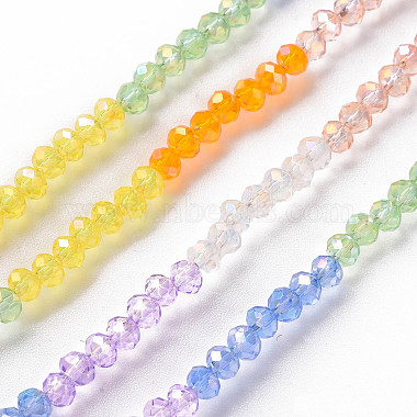 Transparent 7 Colors Electroplate Glass Beads Strands(X-EGLA-T020-09)-2