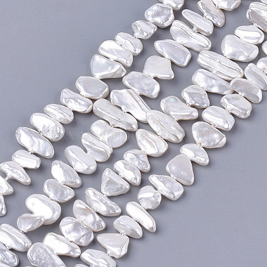 10mm Ivory Chip Shell Pearl Beads