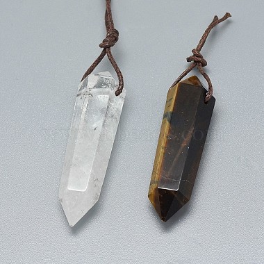 Natural & Synthetic Mixed Stone Big Pointed Pendants(G-L516-25)-2
