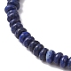 Natural Lapis Lazuli Rondelle & Pearl Beaded Stretch Bracelets(BJEW-JB09918-07)-4