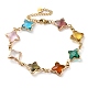 Colorful Glass Link Chain Bracelets(BJEW-B075-10)-1