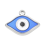 304 Stainless Steel Enamel Pendants, Evil Eye Charms, Stainless Steel Color, 17x22.5x2mm, Hole: 1.4mm(SA-CBA8A4A-07P)