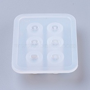 Bead Silicone Molds, Resin Casting Molds, For UV Resin, Epoxy Resin Jewelry Making, Abacus, White, 8.2x7.1x1.2cm, Hole: 2.5mm, Inner Size: 16mm(X-DIY-F020-04-B)