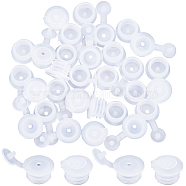 60Pcs 2 Styles Plastic Bottle Stoppers with Holes, for Essence Oil Bottles, White, 10~15.3x10~10.5mm, 30pcs/style(AJEW-GF0008-13)