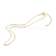 Brass Cable Chain Necklace Makings, with Lobster Claw Clasps, Real 18K Gold Plated, 15.74 inch(40cm)(NJEW-JN03384)