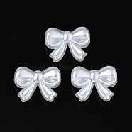ABS Plastic Imitation Pearl Beads, Bowknot, Creamy White, 15x20x8mm, Hole: 3.5mm, about 500pcs/500g(OACR-N008-134)
