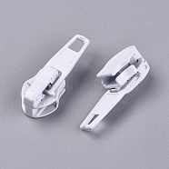 Spray Painted Zinc Alloy Zipper Sliders Zipper Head, for Bag and Clothes Replacement Accessories, White, 27x10x9mm(PALLOY-WH0070-19B)