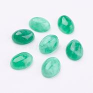 Natural Flower Jade Cabochons, Oval, Dyed, 8x6x3mm(G-P313-02-6x8mm)