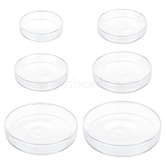 CHGCRAFT 3 Sets 3 Style Glass Biochemical Petri Dish, Laboratory Equipment Accessories, Flat Round, Clear, 60~101x15~21.5mm and 67.5~107x15~21mm, 1 set/style(GLAA-CA0001-42)